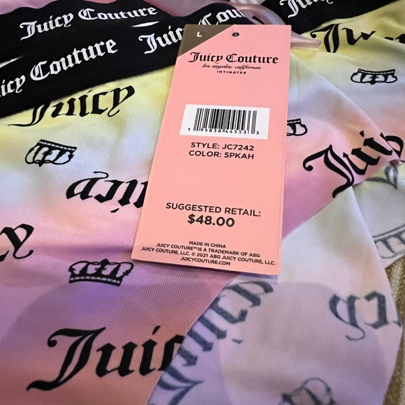 JUICY COUTURE Women’s  5 Pack No Panty Line Panties Size L NWT - Picture 2 of 4